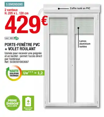 Brico Dépôt Porte-fenêtre PVC + volet roulant offre