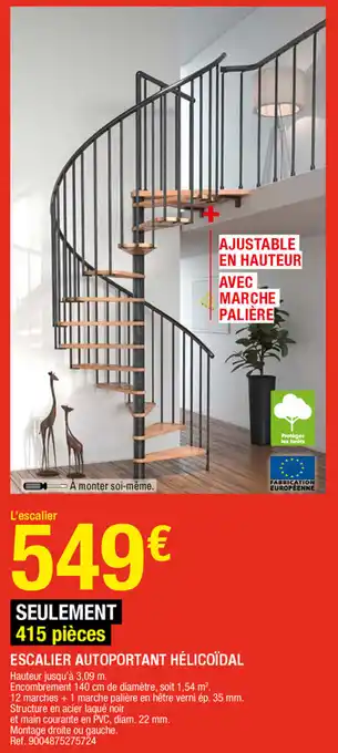 Escalier autoportant hélicoïdal
