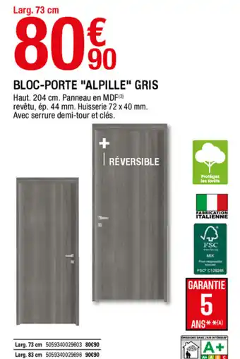 Bloc-porte "alpille" gris