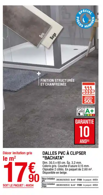 Brico Dépôt Dalles PVC à clipser "bachata" offre