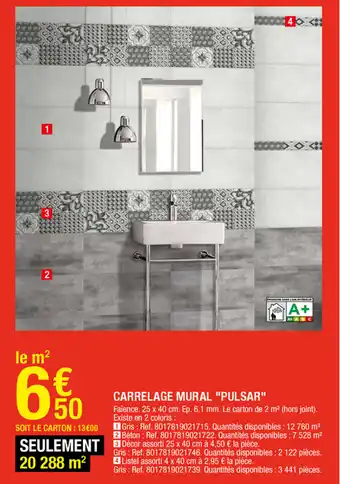 Brico Dépôt Carrelage mural "pulsar" offre