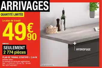 Brico Dépôt Plan de traval stratifié offre