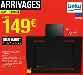 Brico Dépôt Hotte noire inclinée offre