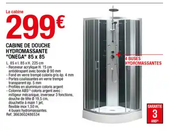 Brico Dépôt Cabine de douche hydromassante "onega" offre