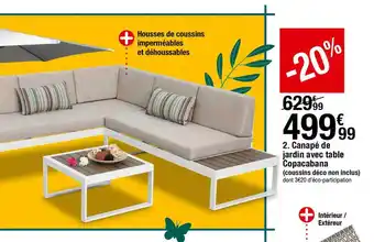 Canapé De Jardin Avec Table Copacabana