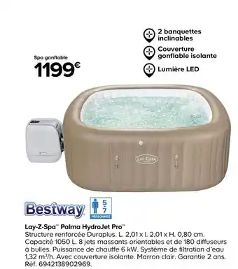 Castorama Lay Z Spa Palma Hydrojet Pro Bestway offre