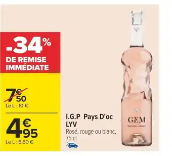 Carrefour Lyv i.g.p pays d'oc offre