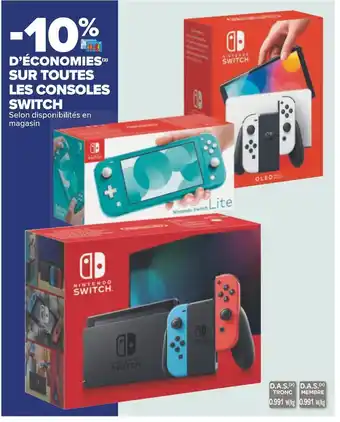 Carrefour Nintendo -10% d’économies sur toutes les consoles switch offre