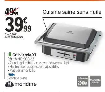 Carrefour Mandine gril viande xl offre