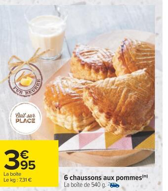 Carrefour 6 chaussons aux pommes offre