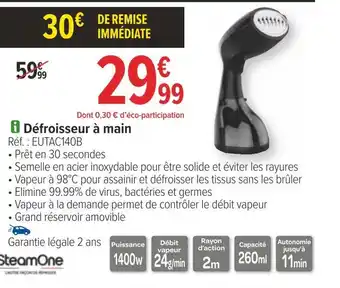 Carrefour Steam one défroisseur à main offre