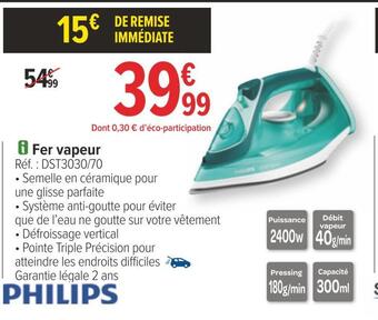 Carrefour Philips fer vapeur offre