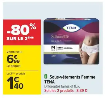 Carrefour Tena sous-vêtements femme offre