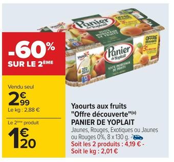 Carrefour Panier de yoplait yaourts aux fruits offre découverte offre