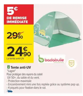 Carrefour Badabulle tente anti-uv offre