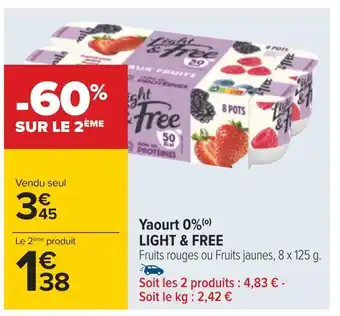 Carrefour Light & free yaourt 0% offre