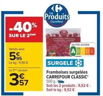 Carrefour Carrefour classic' framboises surgelées offre