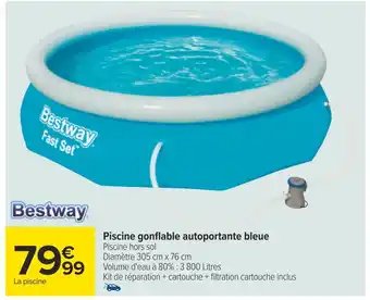 Carrefour Bestway piscine gonflable autoportante bleue offre