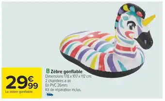 Carrefour Zèbre gonflable offre