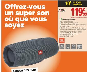 Carrefour Jbl enceinte sans fil offre