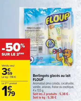 Carrefour Floup berlingots glacés au lait offre