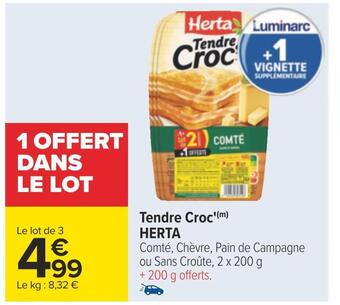 Carrefour Herta tendre croc' offre