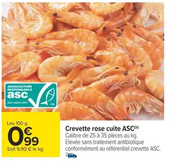 Carrefour Crevette rose cuite asc offre