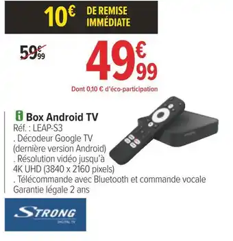 Carrefour Strong box android tv offre