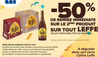 Carrefour Market Leffe -50% de remise immédiate sur le 2ème produit sur tout leffe offre