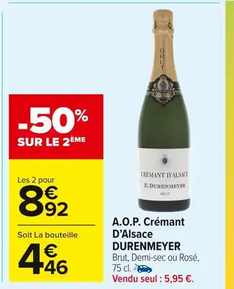 Carrefour Market Durenmeyer a.o.p. crémant d’alsace offre