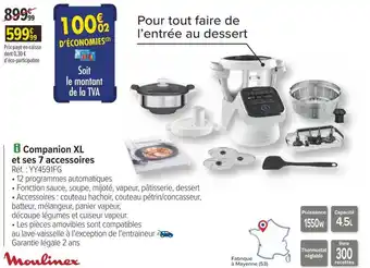 Carrefour Moulinex companion xl et ses 7 accessoires offre
