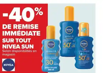 Carrefour Nivea -40% de remise immédiate sur tout nivea sun offre
