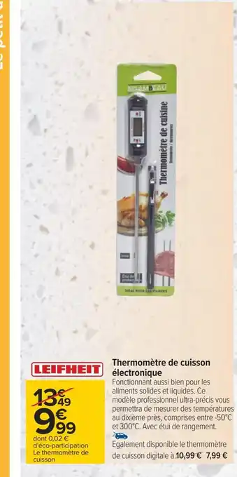 Carrefour Leifheit thermomètre de cuisson électronique offre