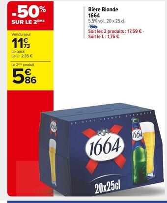 Carrefour Market 1664 bière blonde offre