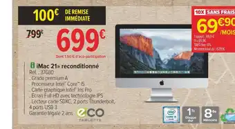 Carrefour Apple imac 21 reconditionné offre