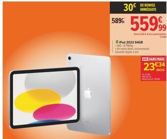 Carrefour Apple ipad 2022 64gb offre