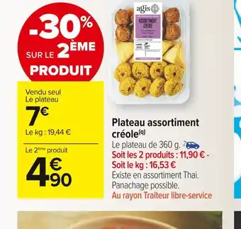 Carrefour Market Plateau assortiment créole offre
