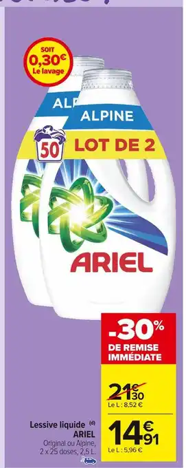 Carrefour Market Ariel lessive liquide (d) offre