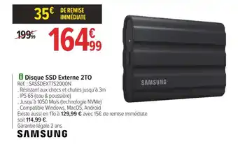 Carrefour Samsung disque ssd externe 2to offre