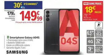 Carrefour Samsung smartphone galaxy a04s offre
