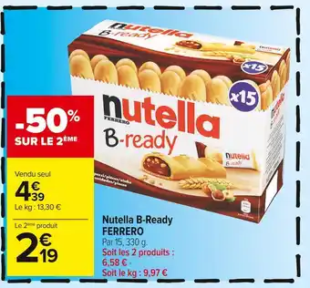 Carrefour Market Nutella b-ready ferrero offre