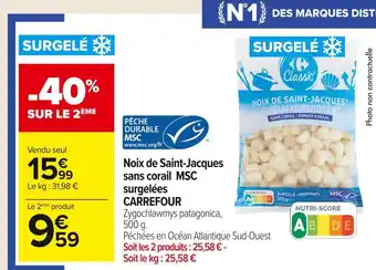 Carrefour Market Carrefour noix de saint-jacques sans corail msc surgelées offre