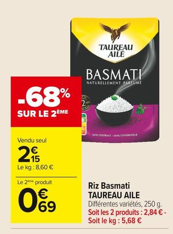 Carrefour Market Taureau aile riz basmati offre