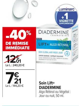 Carrefour Market Diadermine soin lift+ offre