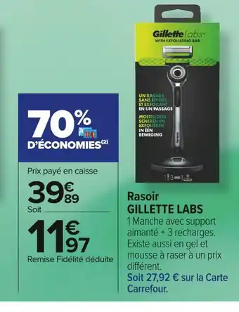 Carrefour Market Gillette labs rasoir offre