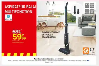 Carrefour Market Klindo aspirateur balai multifonction offre