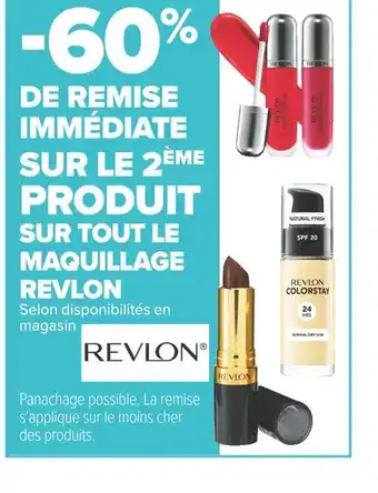 Carrefour Market Revlon -60% de remise immédiate sur le 2ème produit sur tout le maquillage revlon offre