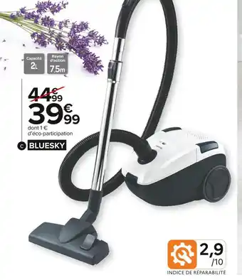 Carrefour Market Bluesky aspirateur avec sac offre