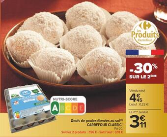 Carrefour Carrefour classic' oeufs de poules élevées au sol offre
