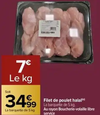 Carrefour Filet de poulet halal (⁹) offre
